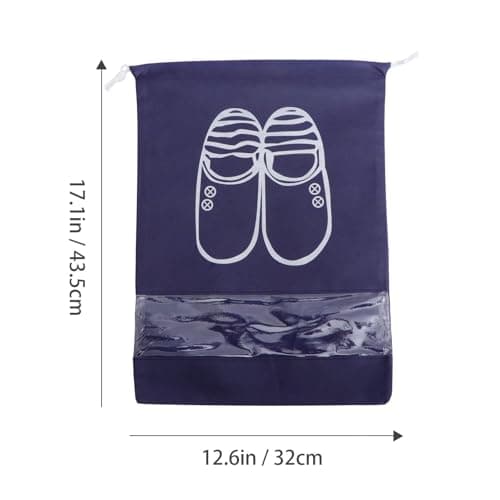 10Pcs Large Capacity Non-Woven Shoe Bags with Drawstring Closure — view 2