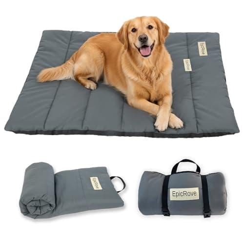 EpicRove Dog Blanket for Travelling Waterproof - Non-Slip Dog Mat 110 x 68 cm, Washable Dog Bed - Outdoor, Travel & Car Boot Comfort Cushion for Dogs & Cats (Grey)