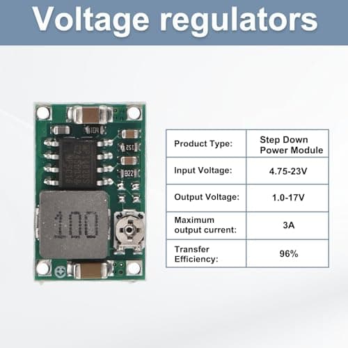 sourcing map DC-DC Buck Converter Voltage Regulator Adjustable Step Down Power Module MINI360 4.75-23V to 1.0-17V 3A for Power Adjustment Power Transformers 5 Pcs — view 3