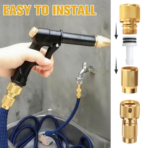 Jesiah 2Pcs Brass Expandable Hose Repair Kits, Garden Aluminium Stretch Hose Repair fittings Water Hose Quick Connector 3/4" Tap Adaptors for Car Wash High Pressure Water Gun — view 4