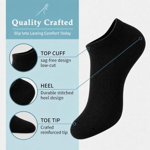 MAKABO Womens Bamboo Trainer Socks Low Cut Ankle Socks Breathable Seamless 6 Pack UK 5-9 Casual Sneakers Gift — view 3