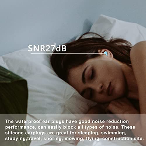 EXGOX 14 Pairs Silicone Ear Plugs for Sleeping Noise Cancelling Reusable Moldable Wax Earplugs for Swimming, Work, Airplane, SNR27dB(Blue, Orange) — view 4