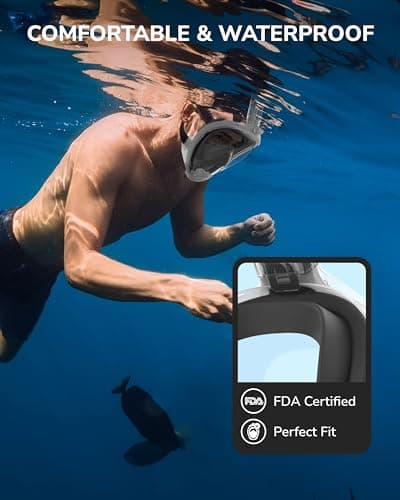 ACURE Full Face Snorkel Mask Adult Anti-Fog Diving Mask with Camera Mount — view 6
