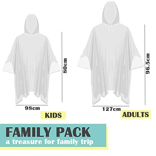 Opret Disposable Rain Ponchos 8 Pack, Thick Emergency Raincoat, Waterproof — view 3