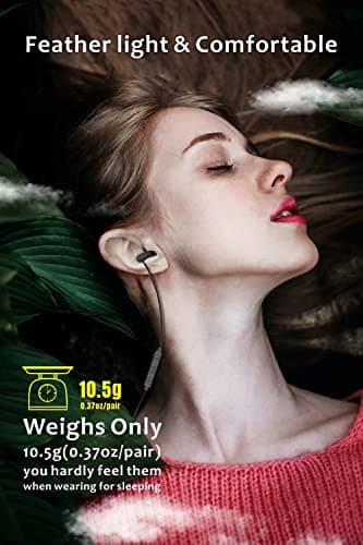 Hearprotek Sleep Earbuds, 2 Pairs Ultra Soft Lightweight Silicone Sleeping Earphone Headphones with Volume Control and Mic for Side Sleeper, Snoring, Air Travel, Relaxation (Black) — view 3