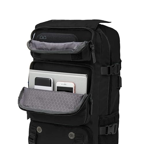 LIV-ELITE LIFESTYLE Backpack – Waterproof Laptop & Cabin Travel Bag with USB Port, Large Capacity, Smart Organisation & Shoe Compartment – Crossbody/One‑Shoulder/Portable Cabin Bag Mode – BLACK — view 6