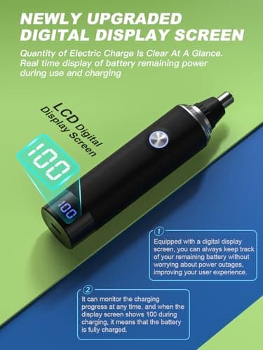 Rechargeable Nose Hair Trimmer for Men and Women, 2024 Upgrade, Painless USB Nose Trimmer, Ear and Nose Clipper, Facial Hair Removal, Easy to Clean, Dual Edge Blades, IPX7 Waterproof — view 3