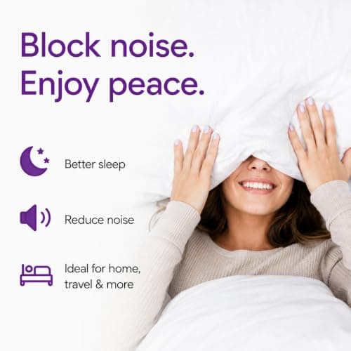 EarHub Sleepwell Soft Foam Earplugs, Hearing Protection 33dB, Ear Plugs Best Used for Sleep, Also Used for Travel, Work, Study & Concerts, Purple, 10 Pairs — view 3