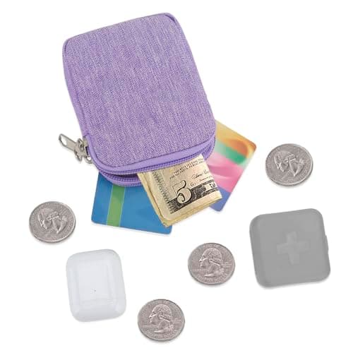 JINSI Mini Pouch Coin Purse Small Organizer Bag (Purple) — view 3