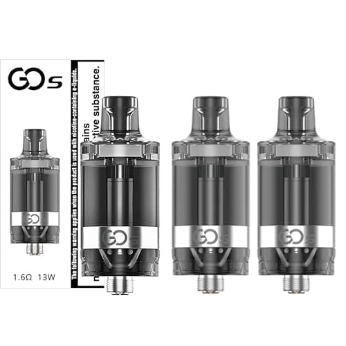Innokin Go S Tank (Black) - Pack of 3 - E Cigarette Tank - Built-in 1.6ohms Kanthal Coil with Organic Cotton, Slide Top Cap Fill Design, Adjustable Airflow, MTL Vape Tank, Ecig, 2ml 13W - No Nicotine — view 2
