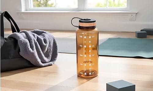 Smash 1 Litre Screw Cap Wide Mouth Water Bottle with Water Markings, Toffee — view 5