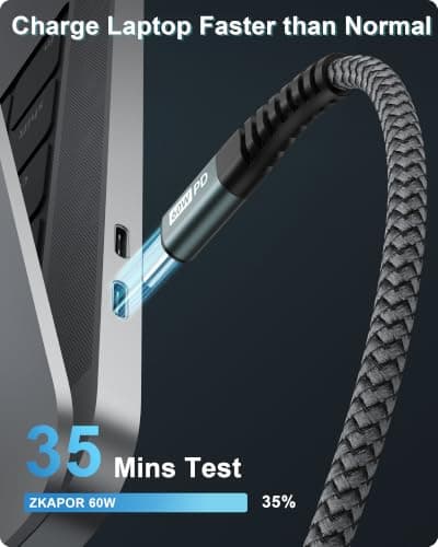ZKAPOR Short USB C to USB C Cable 30CM, 60W PD Type C Cable Fast Charging — view 2