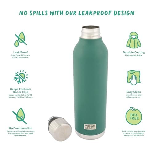 Polar Gear 500ml Metal Water Bottle - Insulated Water Bottles Leakproof — view 6