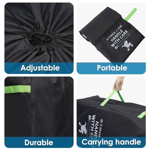 Vicloon Stroller Bag for Airplane, Extra Large Stroller Travel Bag, Portable Waterproof Car Seat Bags for Airplane Pushchair and Pram Cover, Baby Air Travel Essentials — view 5