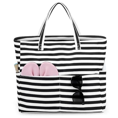 benpen Large Beach Bag for Women:Summer Beach Tote Bag with Zip