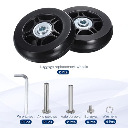 HIPICCO Luggage Suitcase Replacement Wheels, 70x24mm Caster Repair Kit — view 3