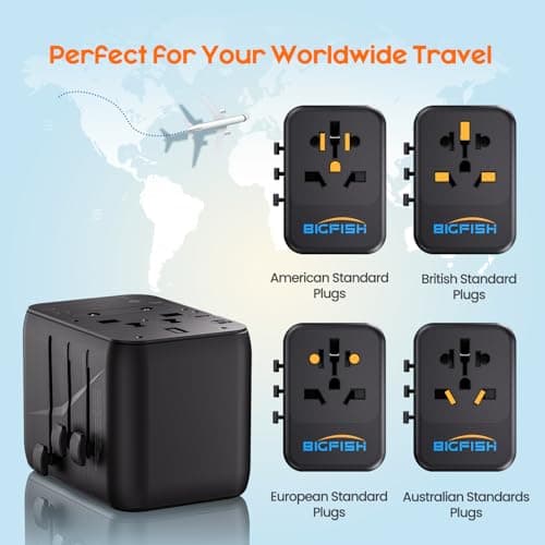 Bigfish Universal Travel Adapter, Travel Plug Adapter Worldwide — view 2