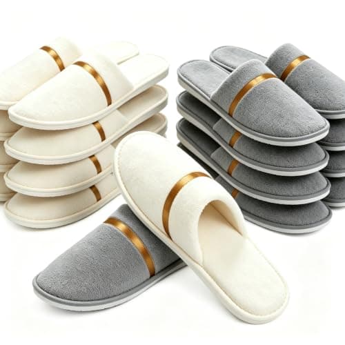 Defresit 10 Pairs Hotel Slippers, Spa Slippers Reusable Travel Portable