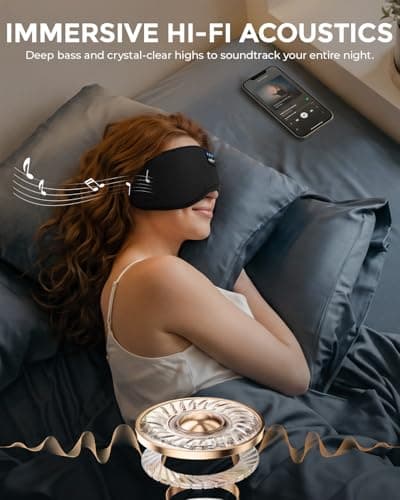 MUSICOZY Cotton Sleep Mask Headphones Side Sleeper Comfort — view 4