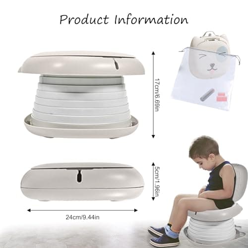 Travel Potty for Toddlers, Foldable Portable Potty for Toddlers: Training Toilet Seat with Disposable Emergency Bag, Lightweight Design for Car Camping, Indoor Outdoor Use by Boys Girls — view 2