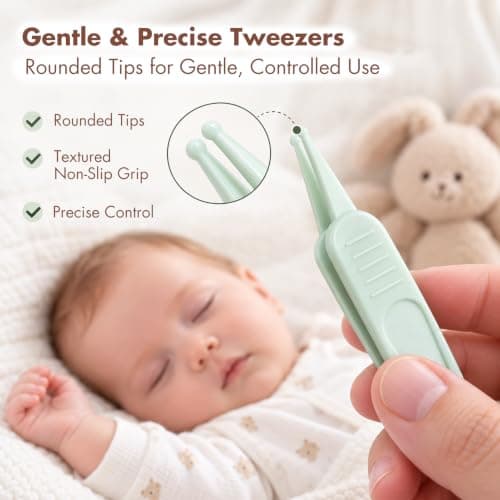 YIVEKO Baby Nail Kit, 4-in-1 Baby Nail Care Set with Cute Case, Baby Nail Clippers, Scissors, Nail File & Tweezers, Baby Manicure Kit and Pedicure kit for Newborn, Infant, Toddler, Kids-Owl Green — view 5