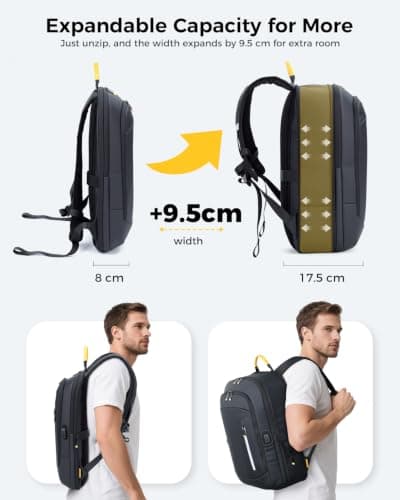 Lekespring Laptop Backpack for Men, 17.3 Inch Slim Business Travel Rucksack — view 2