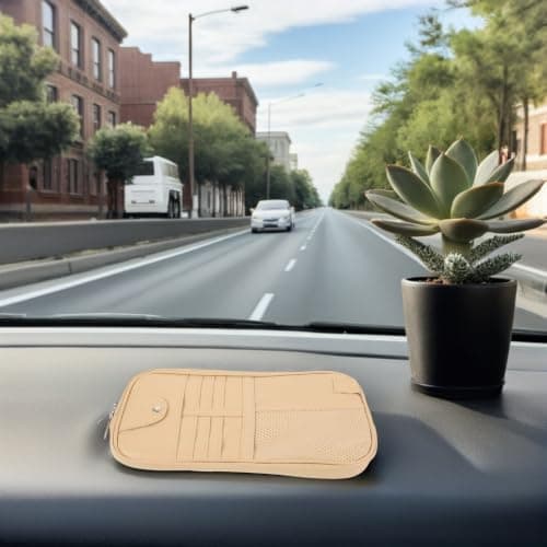 2pcs Car Sun Visor Organizer PU Leather Multi Compartment Storage Bag — view 4