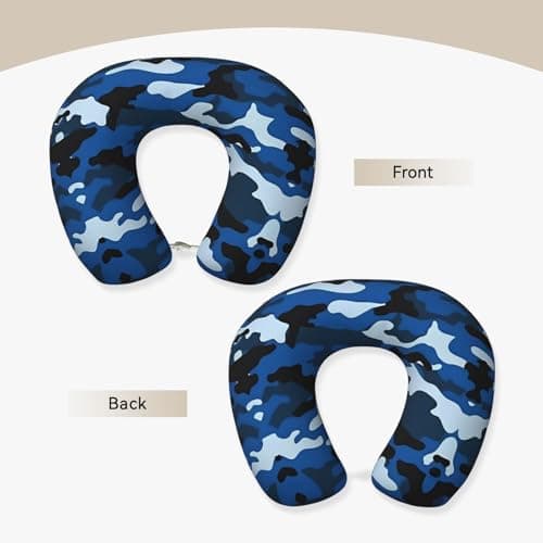 GaJher Blue Camo U-Shaped Memory Foam Travel Pillow - Neck Support for Home, Office, Car, Airplane Travel - Lightweight — view 3