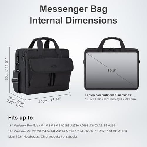 RAINYEAR Laptop Bag 15.6 Inch Multifunctional Computer Case Shoulder Bag — view 5