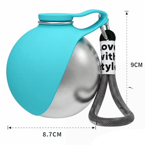 2-in-1 Portable Dog Water Bottle, Foldable Pet Travel Water Bottle for Walking, 285ML Pet Stainless Steel Drinking Bottle with Silicone Bowl, Water Dispenser for Hikes, Road Trips & Park Visits — view 5