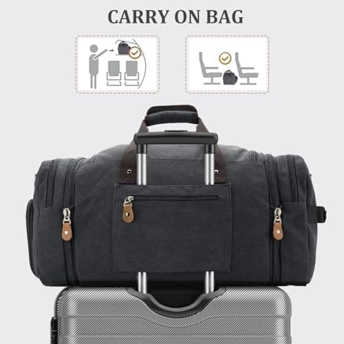 Gonex 60L Expandable Canvas Holdall for Men, Travel Duffle Overnight Bag — view 6