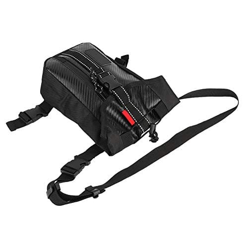 Motorcycle Waist Pack Leg Bag Carbon Fiber Style Compact Cycling Hip Fanny Pack for Riding Hiking Travel Men Women — view 3