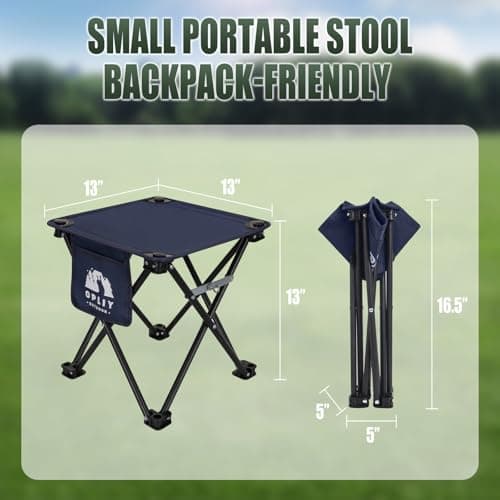 Opliy Camping Stool 2Pack Upgrade Foot Stool for Camping Fishing Hiking Gardening and Beach, Camping Seat with Carry Bag, Blue — view 2