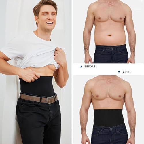 Ckzyrith Men's Thermal Winter Underwear Cotton Warm High Waist Compression Shapewear Underwear Belly Control Boxer Trousers with Open Fly, black, M — view 4