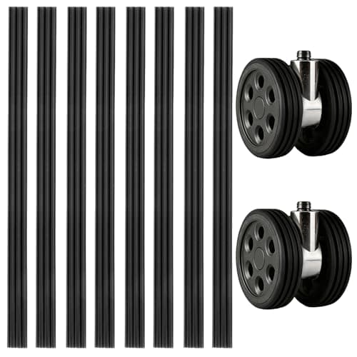 Thinp 8 Pcs Luggage Wheel Covers, Suitcase Wheel Covers Luggage Wheels Protector Cover for 2-2.4" Spinner Wheels Noise-Reducing Protectors Universal Fit for Suitcases & Office Chair Casters(Black)