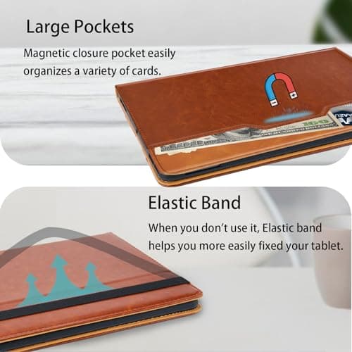 Vkooer Case for iPad Mini 5th Generation 2019 7.9 inch - iPad Mini 4/3/2/1 /1 PU Leather Folio Flip Cover Multi-Angle Viewing Smart Stand Cover with Pocket Auto Wake/Sleep - Brown — view 4