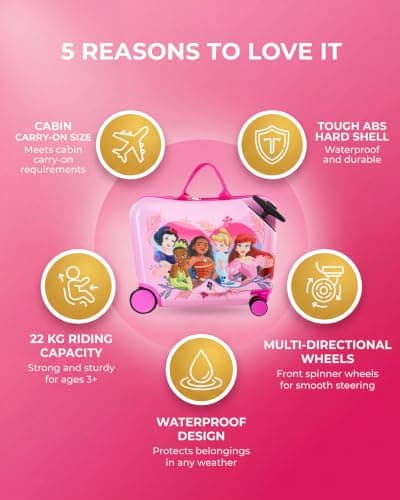 Fast Forward Disney Princess 18 Inch Ride On Luggage, for Kids, Ages 3+ — view 2