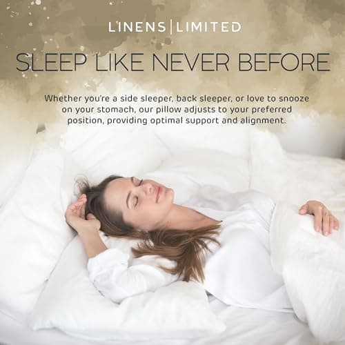 Linens Limited - Soft Pillows 2 Pack, Made in the UK, Hotel Quality, LuxeHotel Bounce Back Pillows, Soft and Firm with Orthopedic Support, Non-Allergenic, Machine Washable (White) — view 3