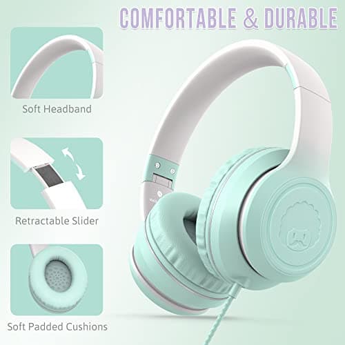 Rockpapa L22 Foldable Wired Headphones for Kids Girls Boys with Microphone — view 2