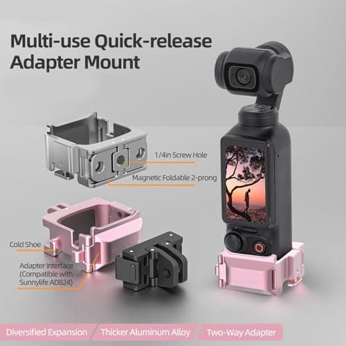 Aluminum Alloy Quick-Release Mount for Action, Rose Gold — view 2