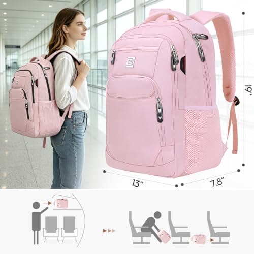 KASIBON Laptop Backpack for Men, Anti-Theft Business Travel Backpack — view 3