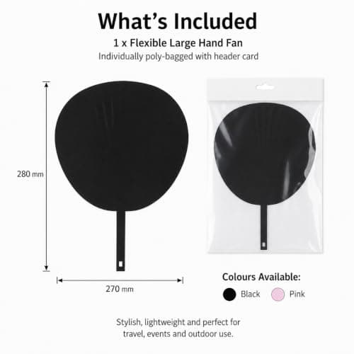 MAR Hand Fan Large Flexible Plastic Handheld Manual Cooling Fan 1pc 27x28cm — view 5