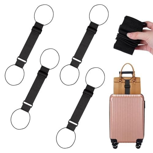 4 Pieces Adjustable Small Luggage Strap Elastic Fastening Connector Straps