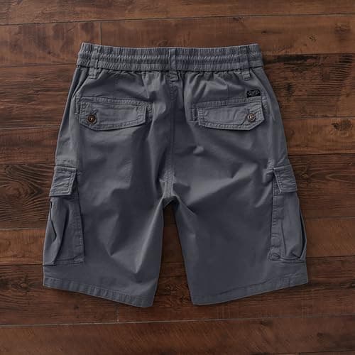 Men's Classic Cargo Shorts with Zip Button Closure, Multi-Pocket Design for Outdoor Sports & Work, Lightweight Summer Trousers, Quick-Dry Fabric (Grey, M) — view 5