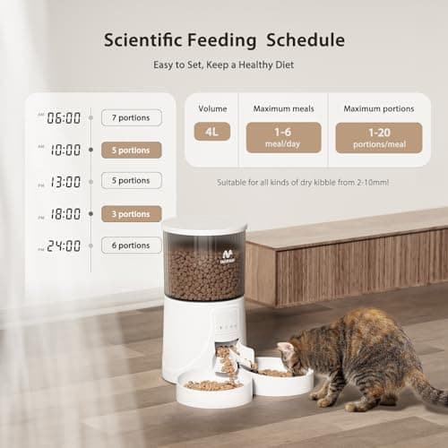 IMIPAW Automatic Cat Feeder: 2 Bowls, App Control, 5G WIFI Auto Pet Feeders — view 3