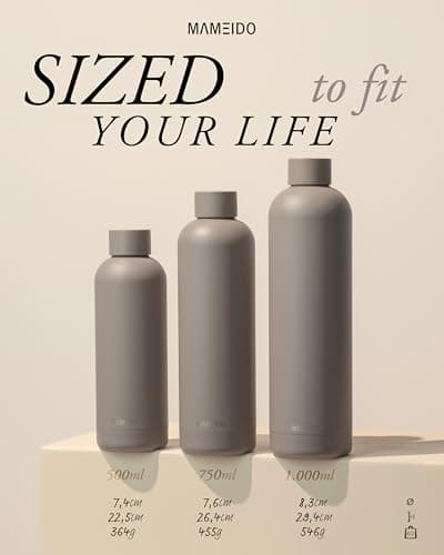 MAMEIDO Insulated Water Bottle 750 ml (Ivory Beige Gold) — view 3