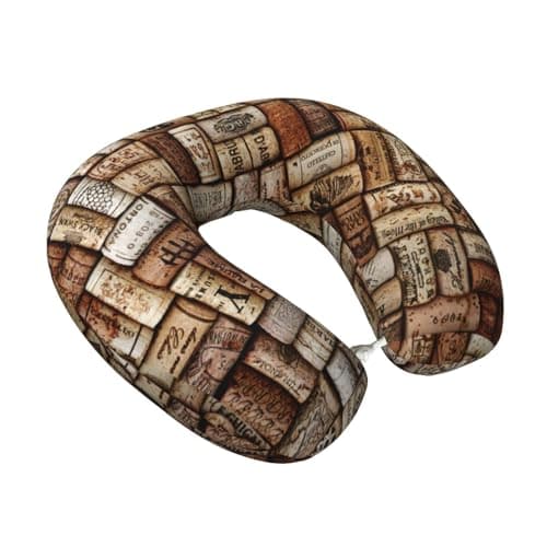 LIXLZH Wine Cork Print Lightweight Comfortable Breathable Polyester U-Shaped Neck Pillow Adults Pillow Rest — view 2