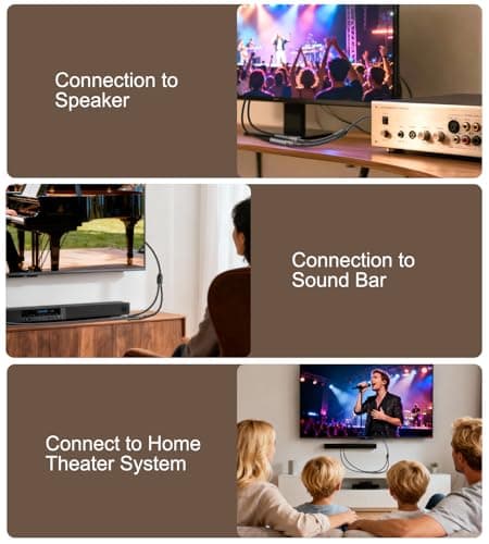 SOUNDFAM RCA Y Splitter RCA Cable 1 Male to 2 Female Gold-Plated Plug Subwoofer Splitter Stereo Y Adapter for Subwoofer, TV, CD Player, Home Theater-Black(1Feet/30cm) — view 6