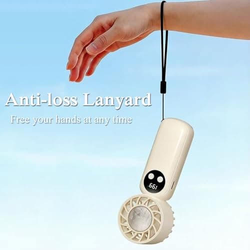 AHOAO Handheld Portable Fan with Ice Cooler, 1-199 Adjustable Speed, Rechargeable Turbo Fan with LED Display, Pocket Small Personal Fan for Summer Outdoor Travel, Summer Gifts for Women and Girls — view 5
