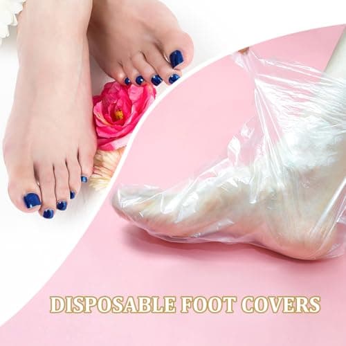Exceart 200 pcs Paraffin Bath Liner Clear Plastic Disposable Booties for Foot Pedicure Hot Spa Wax Treatment Thermal Therapy Feet Covers Bags Plastic Socks Liners — view 2